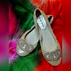 Antonio Melani Gold Ballet Flats Sz 10